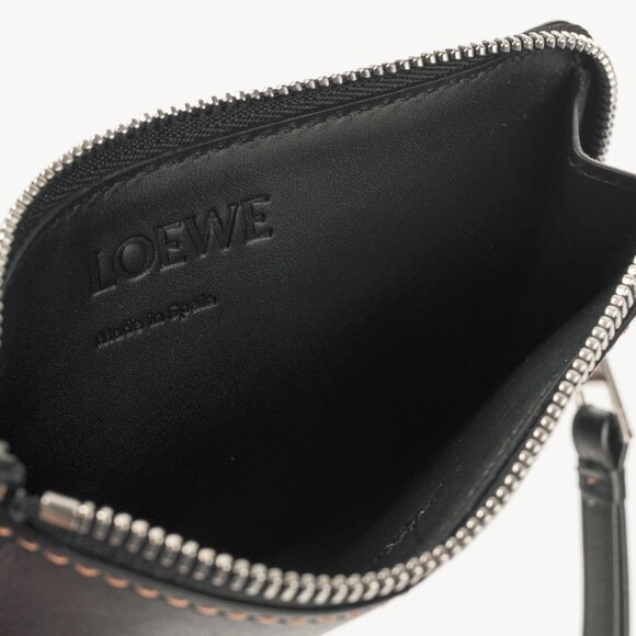 Loewe Puzzle Stitch Black Smooth Calf Leather L Coin Card Holder - Picture 9 of 10